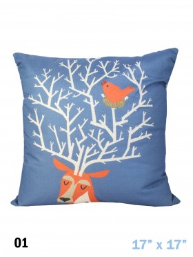 Deer Head Print Cushion & Filler (Duo-Sided)